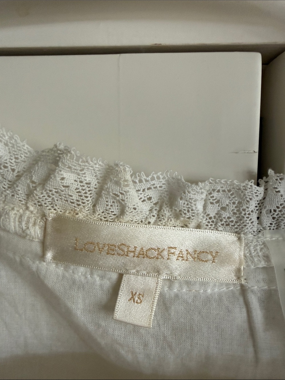 LoveShackFancy White Ruffle Button-Front Blouse - Picture 2 of 3
